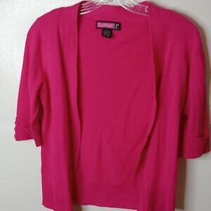 Say What? Women's Pink Small Knit Shrug. Barbie, Office, Comfy, Soft.